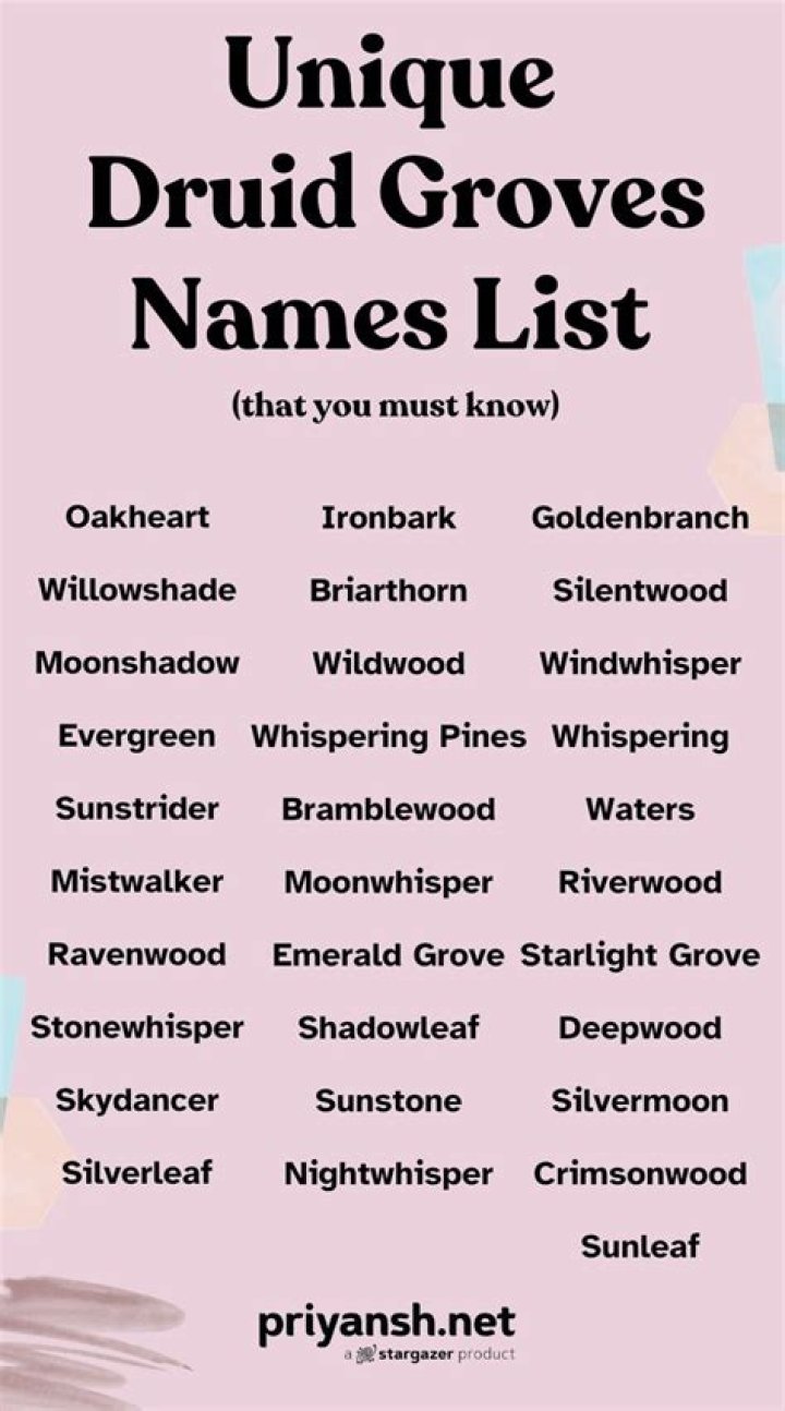 90 druid names you can use for your ingame character with meanings