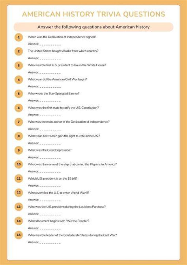 History Trivia Questions Trivia Questions and Answer