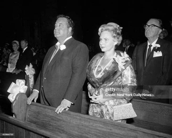 Jackie Gleason and his wife, Genevieve, at the wedding of their... News