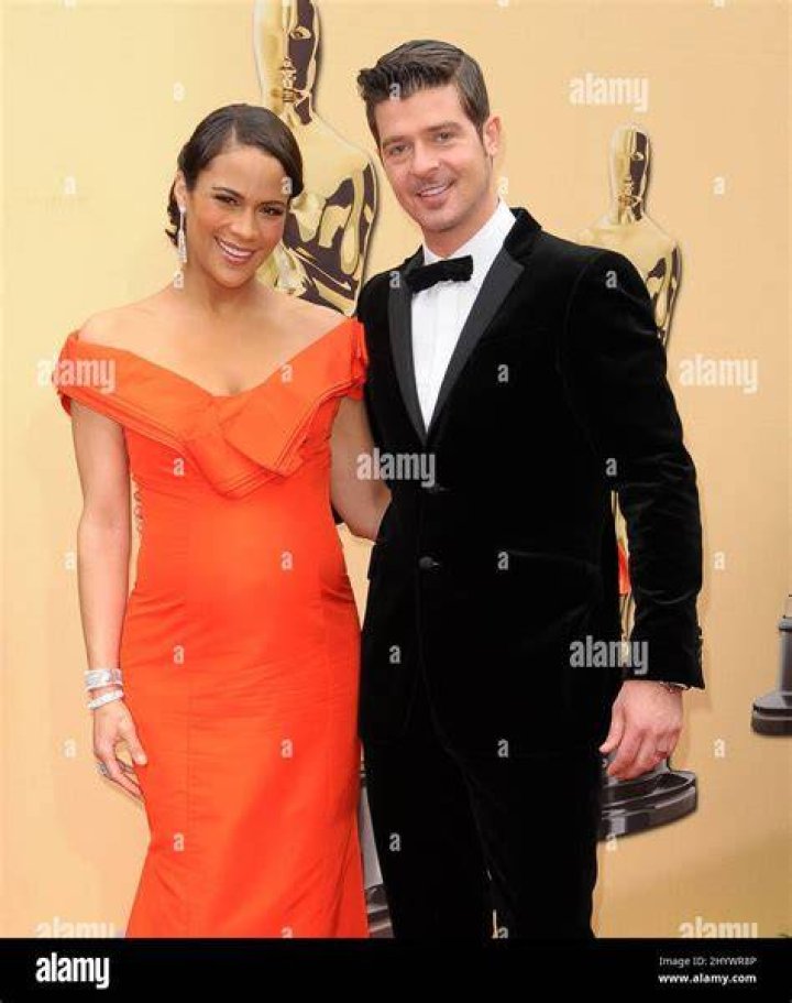 Paula Patton and her husband Robin Thicke. Celebrity couples