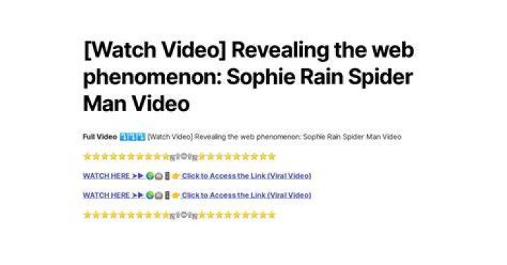[Watch Video] Revealing the web phenomenon Sophie Rain Spider Man Video